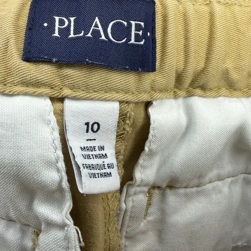 The Childrens Place Boys Tan Khaki Chino Shorts Stretch Cotton Size 10 SKU001